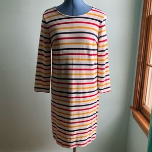 T-Shirt Dress in Striped Primary Colors